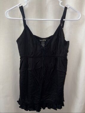 Lucky Brand Black Lace-Trim Camisole Adjustable Top